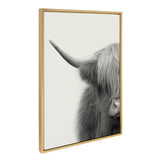 Sylvie Hey Dude Highland Cow Crop Framed Canvas by The Creative Bunch