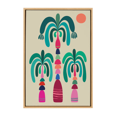Sylvie MCM Palm Trees Framed Canvas by Rachel Lee