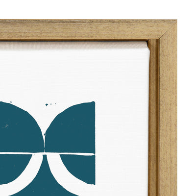 Sylvie Modern Circular Pattern Block Print Teal Framed Canvas by kateandlaurel - product image 3 for Resin Society
