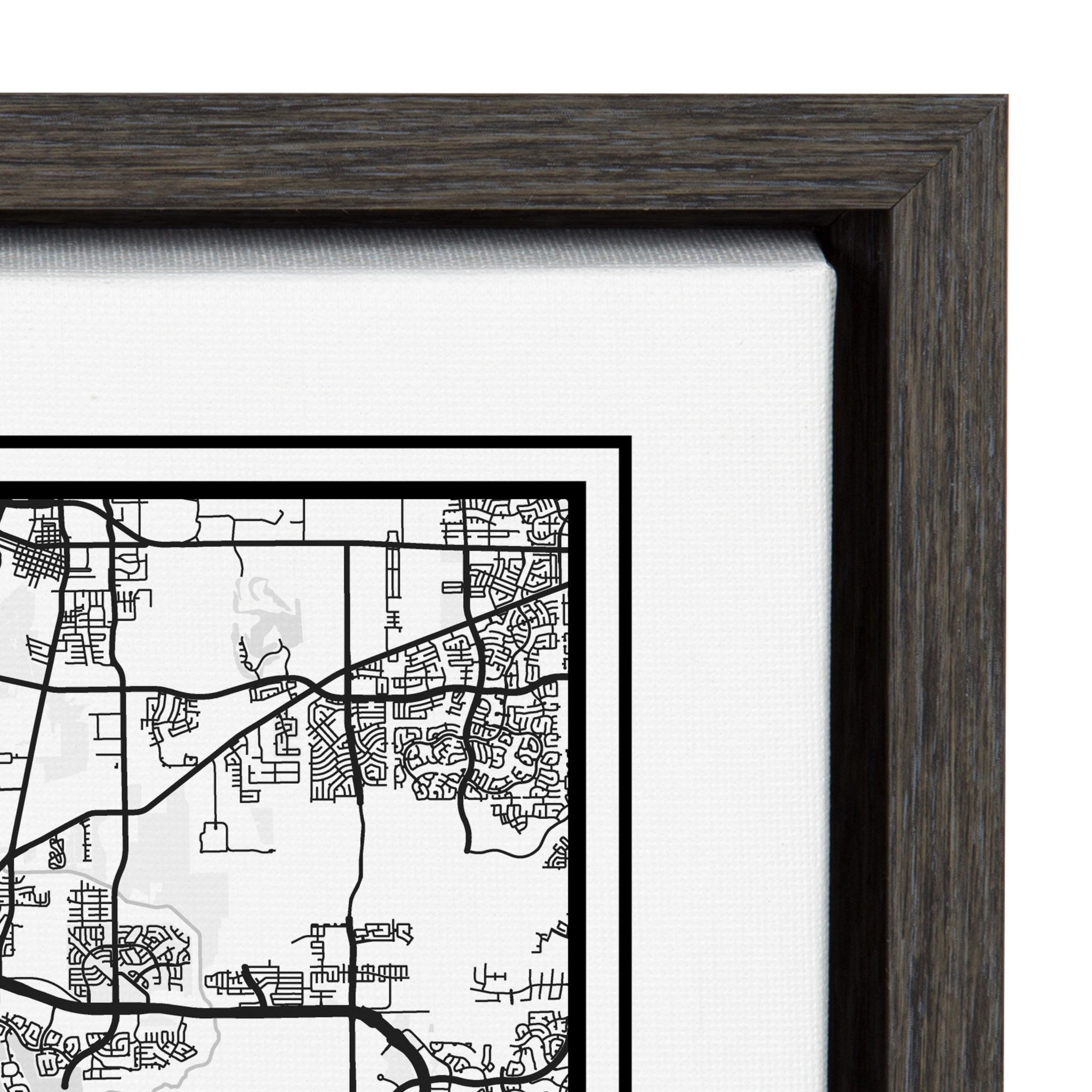 Sylvie Houston Modern Map Framed Canvas by kateandlaurel - product image 3 for Resin Society