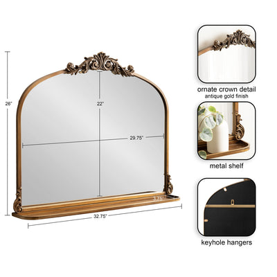 Arendahl Traditional Arch Mirror with Shelf by kateandlaurel - product image 2 for Resin Society