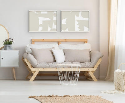 Sylvie Quiet Jungle 1 left and Right Neutral Abstract Framed Canvas by kateandlaurel - product image 5 for Resin Society