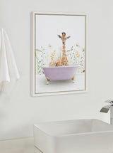 Sylvie Giraffe In Spring Bath Framed Canvas by kateandlaurel - product image 5 for Resin Society