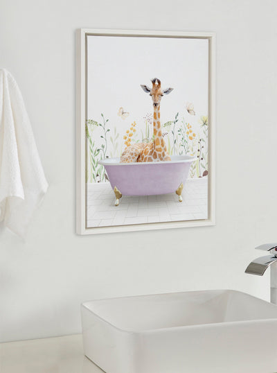 Sylvie Giraffe In Spring Bath Framed Canvas by kateandlaurel - product image 5 for Resin Society
