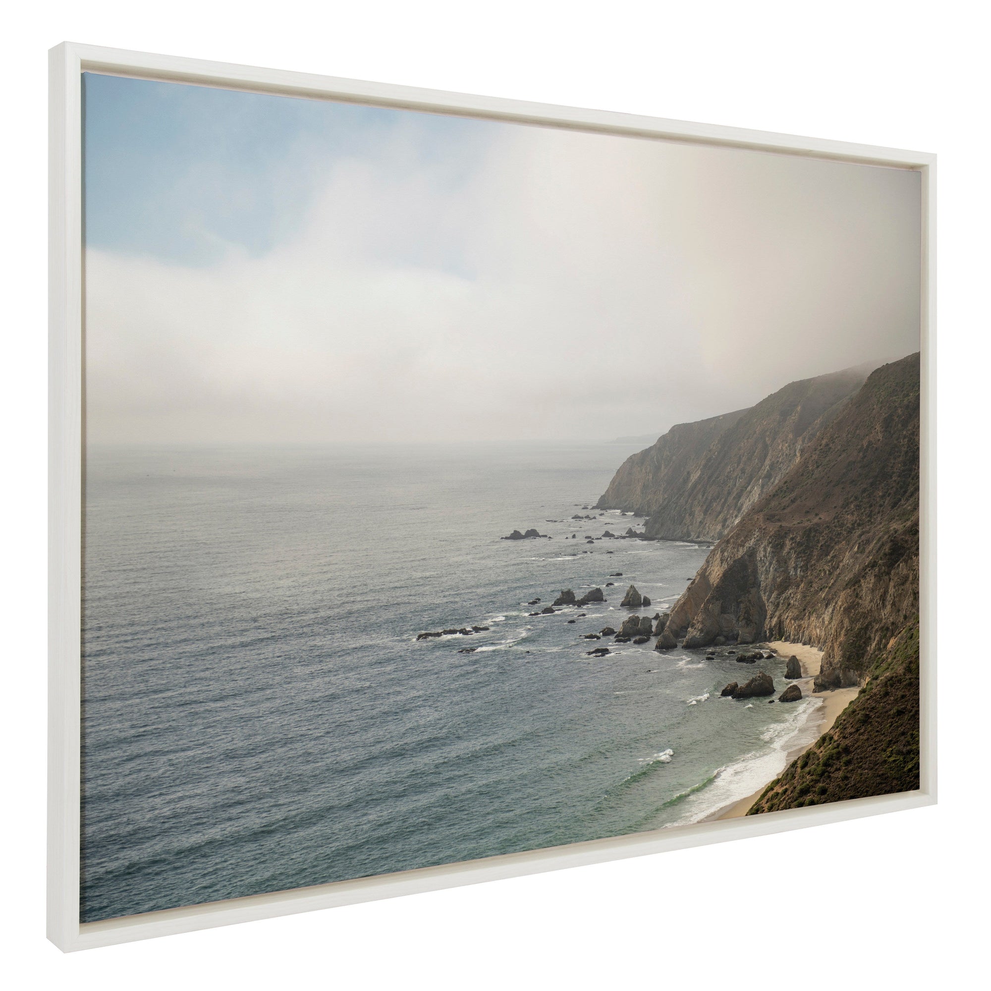 Sylvie Wild Coast No 2 Framed Canvas by kateandlaurel - main product image for Resin Society