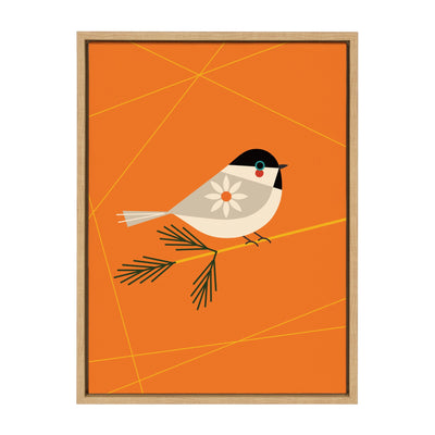 Sylvie Black-Capped Chickadee Framed Canvas by Amber Leaders Designs