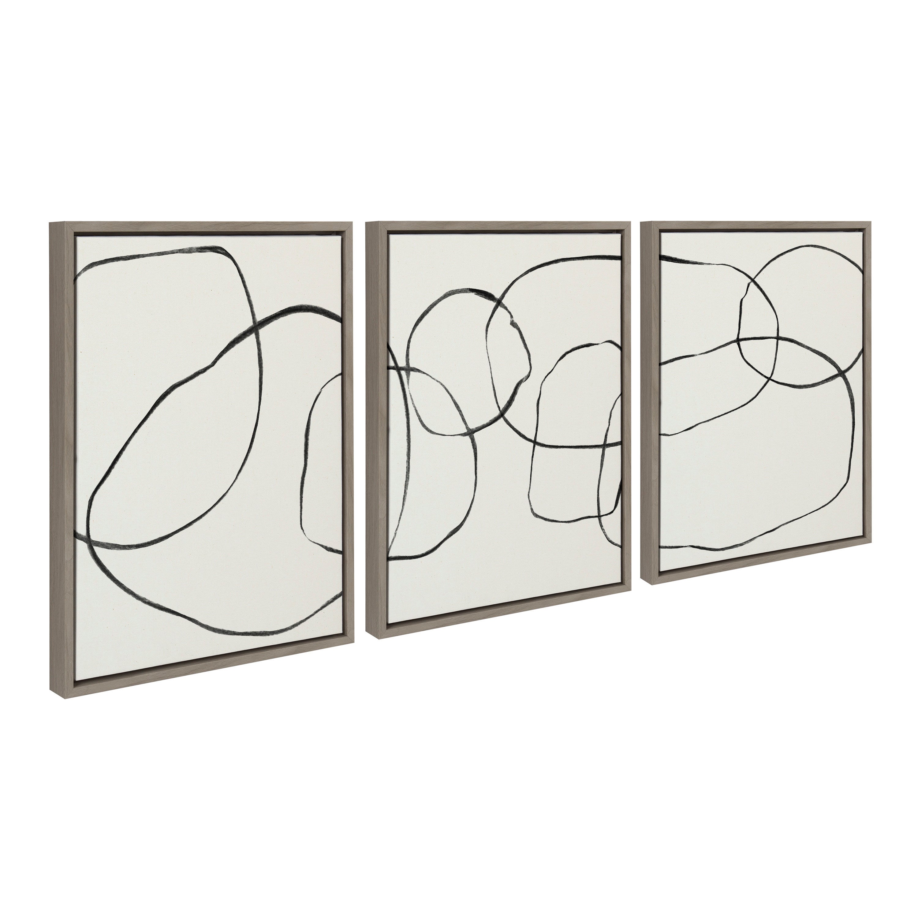 Sylvie Dancing Circles BW Framed Canvas by kateandlaurel - product image 7 for Resin Society