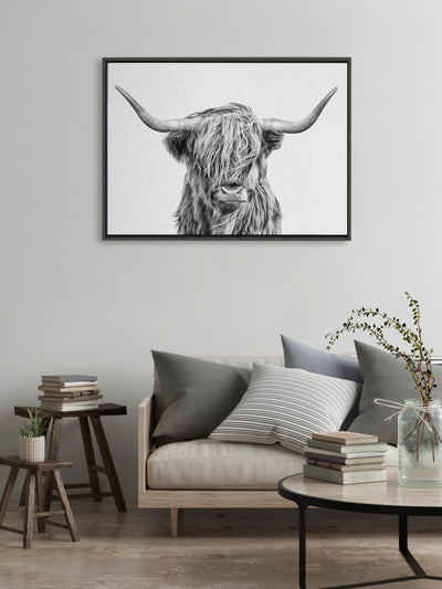 Sylvie Highland Cow 2 Framed Canvas by kateandlaurel - product image 17 for Resin Society