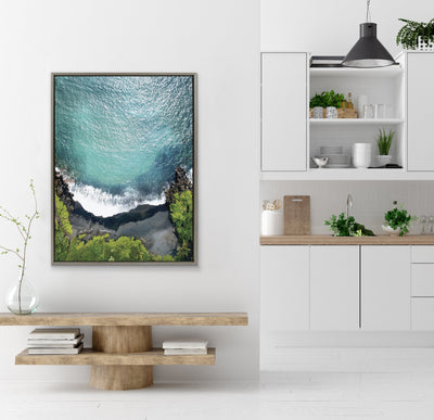 Sylvie Maui Black Sand Beach 1 Framed Canvas by Rachel Bolgov by kateandlaurel - product image 16 for Resin Society