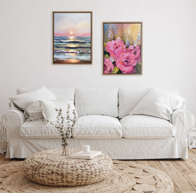 Sylvie Hot Pink Framed Canvas by Mary Sparrow