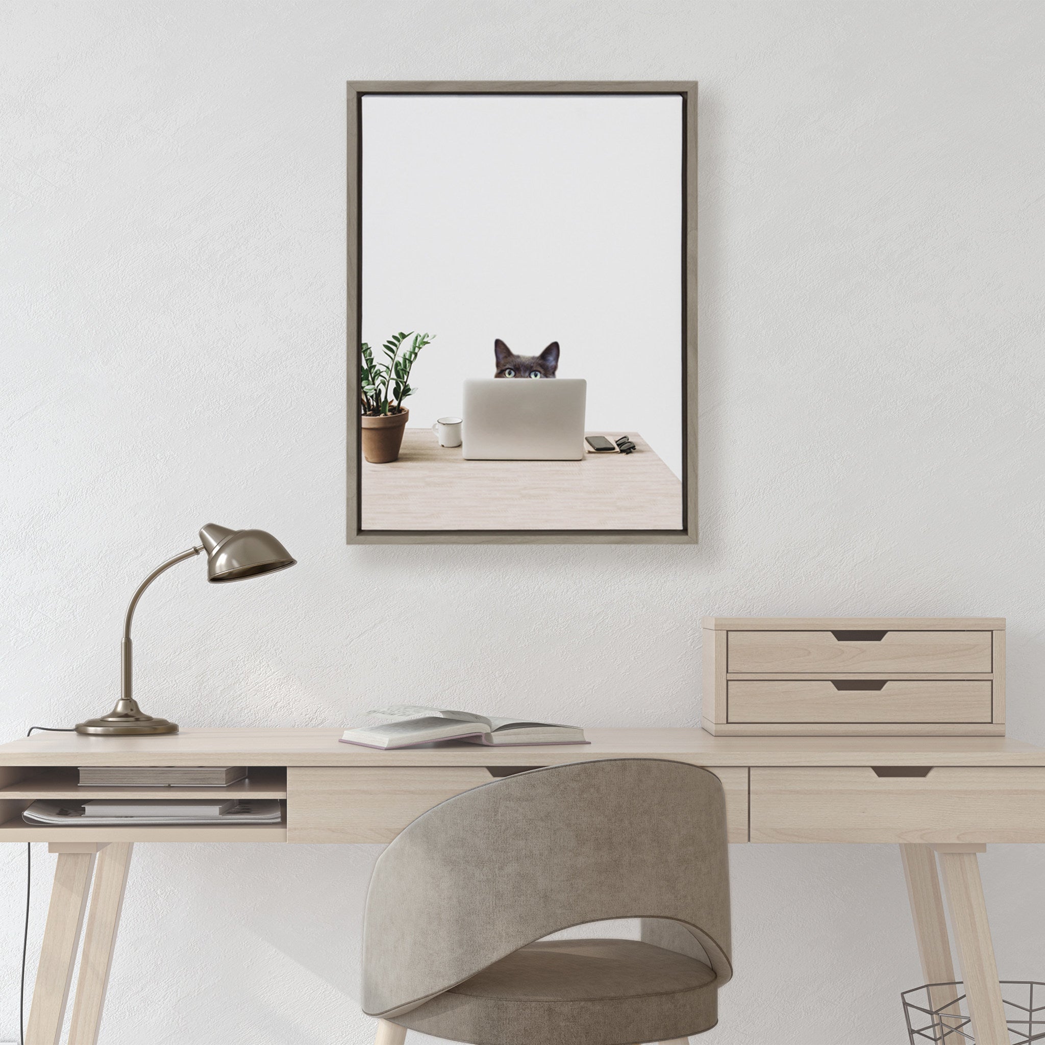 Sylvie I’m Cherise the Creative Cat Framed Canvas by kateandlaurel - product image 8 for Resin Society