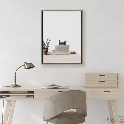 Sylvie I’m Cherise the Creative Cat Framed Canvas by kateandlaurel - product image 8 for Resin Society