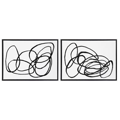 Sylvie Ring of Light and Ring of Light 2 Framed Canvas Art Set by Nikki Chu