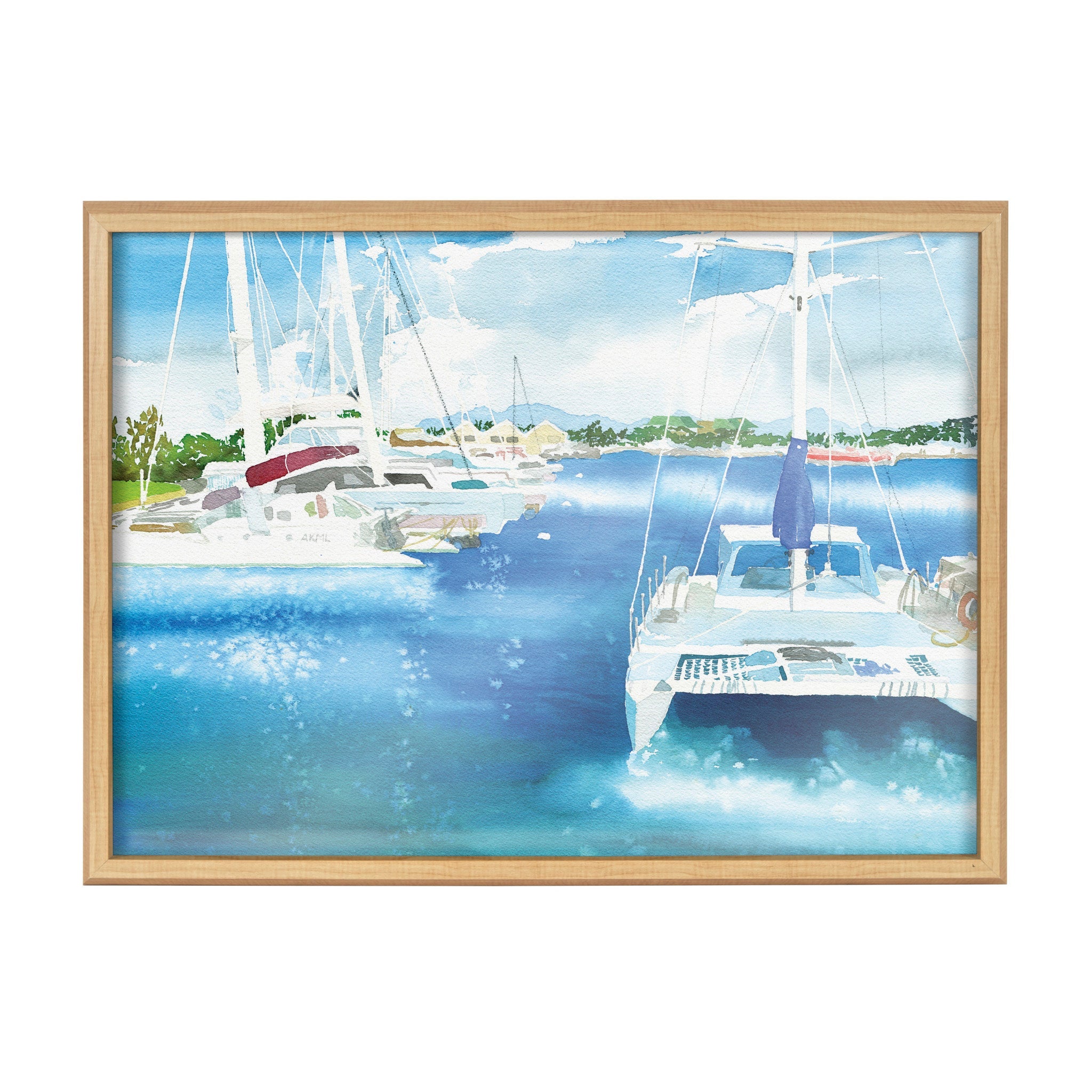 Blake Summer is for Sailing Framed Printed Glass by kateandlaurel - product image 2 for Resin Society