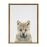 Sylvie Baby Wolf Color Illustration Framed Canvas by kateandlaurel - product image 2 for Resin Society