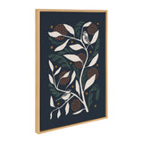 Framed canvas art with duo birds on a branch, vibrant colors in a natural lightweight frame