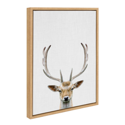 Sylvie Deer Color Framed Canvas by Simon Te of Tai Prints