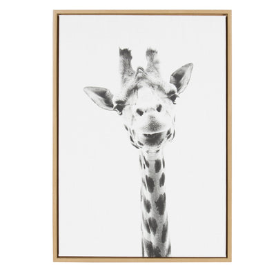 Sylvie Giraffe Framed Canvas by Simon Te of Tai Prints