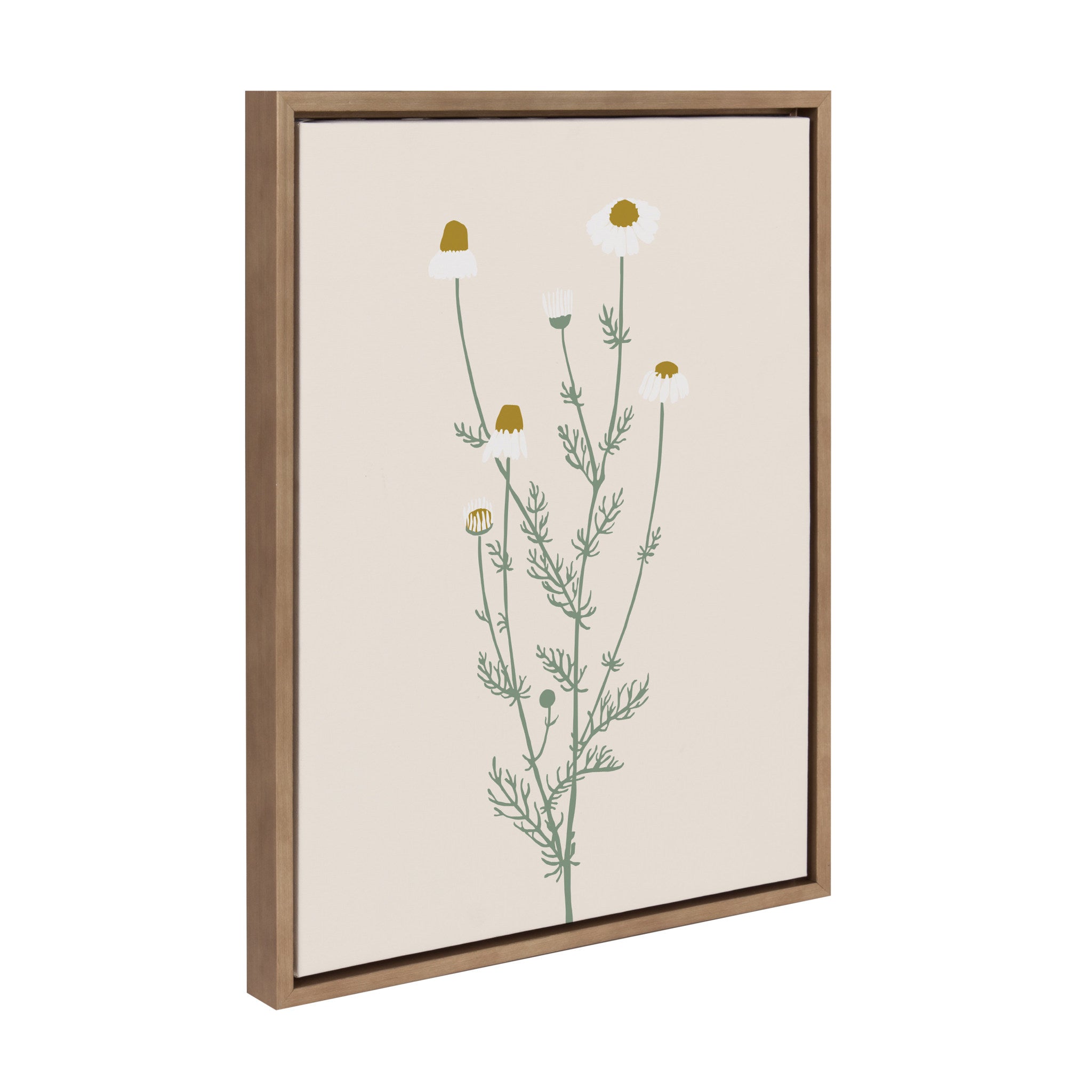 Sylvie Delicate Illustrated White Wildflowers Framed Canvas by kateandlaurel - main product image for Resin Society
