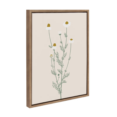 Sylvie Delicate Illustrated White Wildflowers Framed Canvas by kateandlaurel - main product image for Resin Society