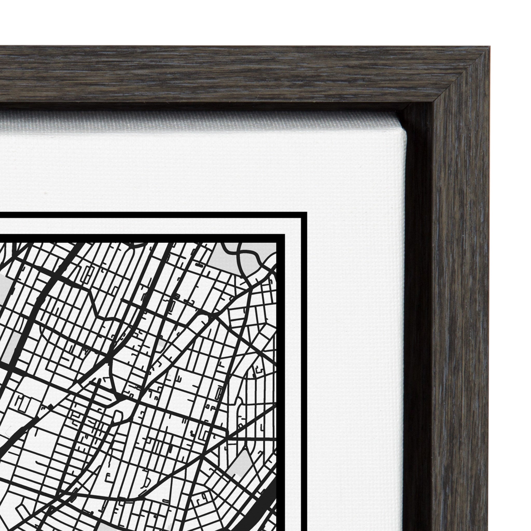 Sylvie Manhattan Modern Map Framed Canvas by kateandlaurel - product image 3 for Resin Society