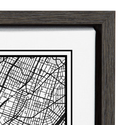 Sylvie Manhattan Modern Map Framed Canvas by kateandlaurel - product image 3 for Resin Society