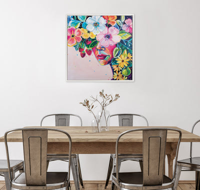 Sylvie Beaded She Was Thoughtful and Kind Framed Canvas by Rachel Christopoulos