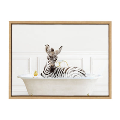 Sylvie Zebra In Bubble Bath Neutral Style Framed Canvas by kateandlaurel - product image 2 for Resin Society