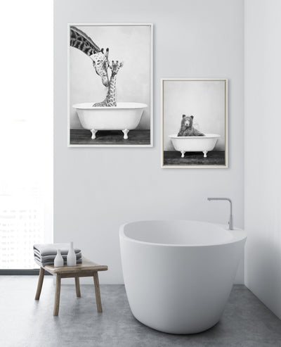 Sylvie Bear in the Tub Framed Canvas by kateandlaurel - product image 11 for Resin Society