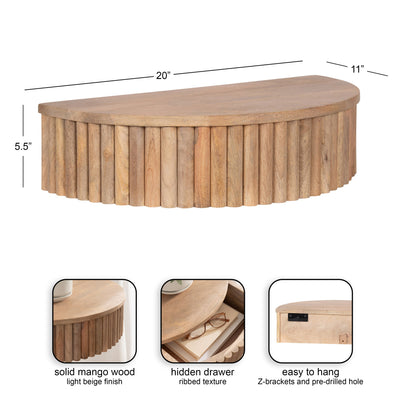 Reid Ribbed Floating Side Table