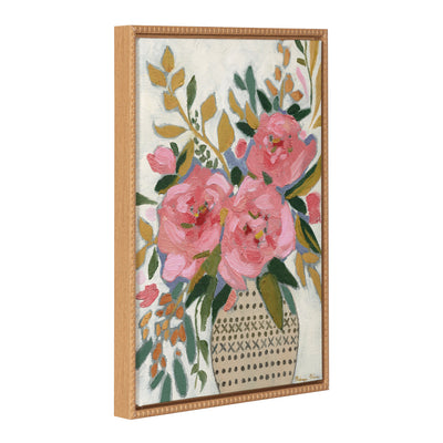 Sylvie Three Pink Peonies Framed Canvas by Mackenzie Nelson
