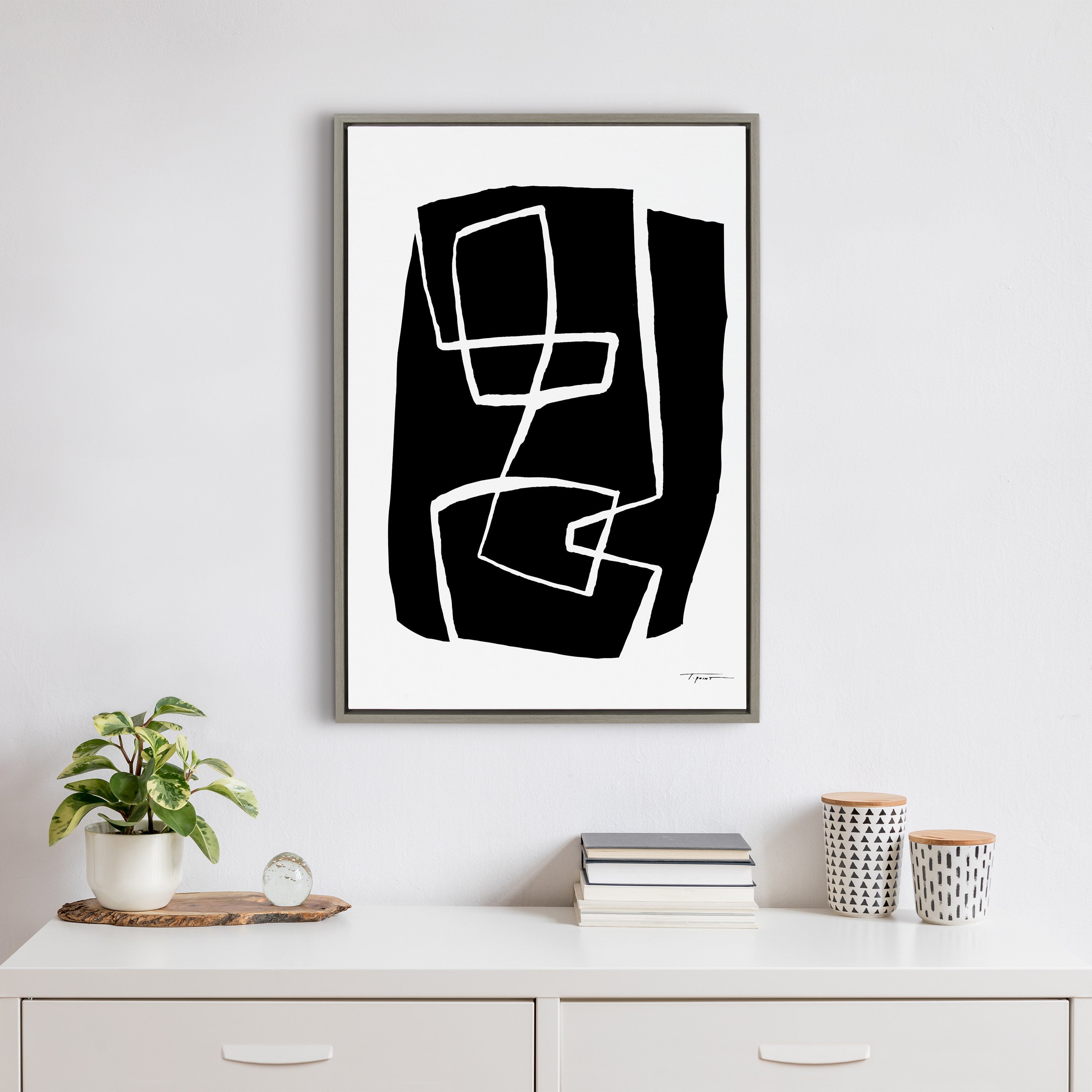 Sylvie Modern Meeting Forms Framed Canvas by kateandlaurel - product image 4 for Resin Society