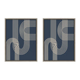 Sylvie Lines in Blue Framed Canvas Set by kateandlaurel - main product image for Resin Society