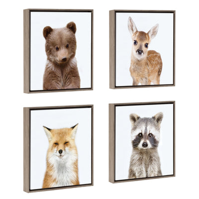 Sylvie Woodland Animal Framed Canvas Art Set by Amy Peterson by kateandlaurel - product image 2 for Resin Society