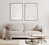 Sylvie Organic Lines Neutral Framed Canvas by kateandlaurel - product image 6 for Resin Society