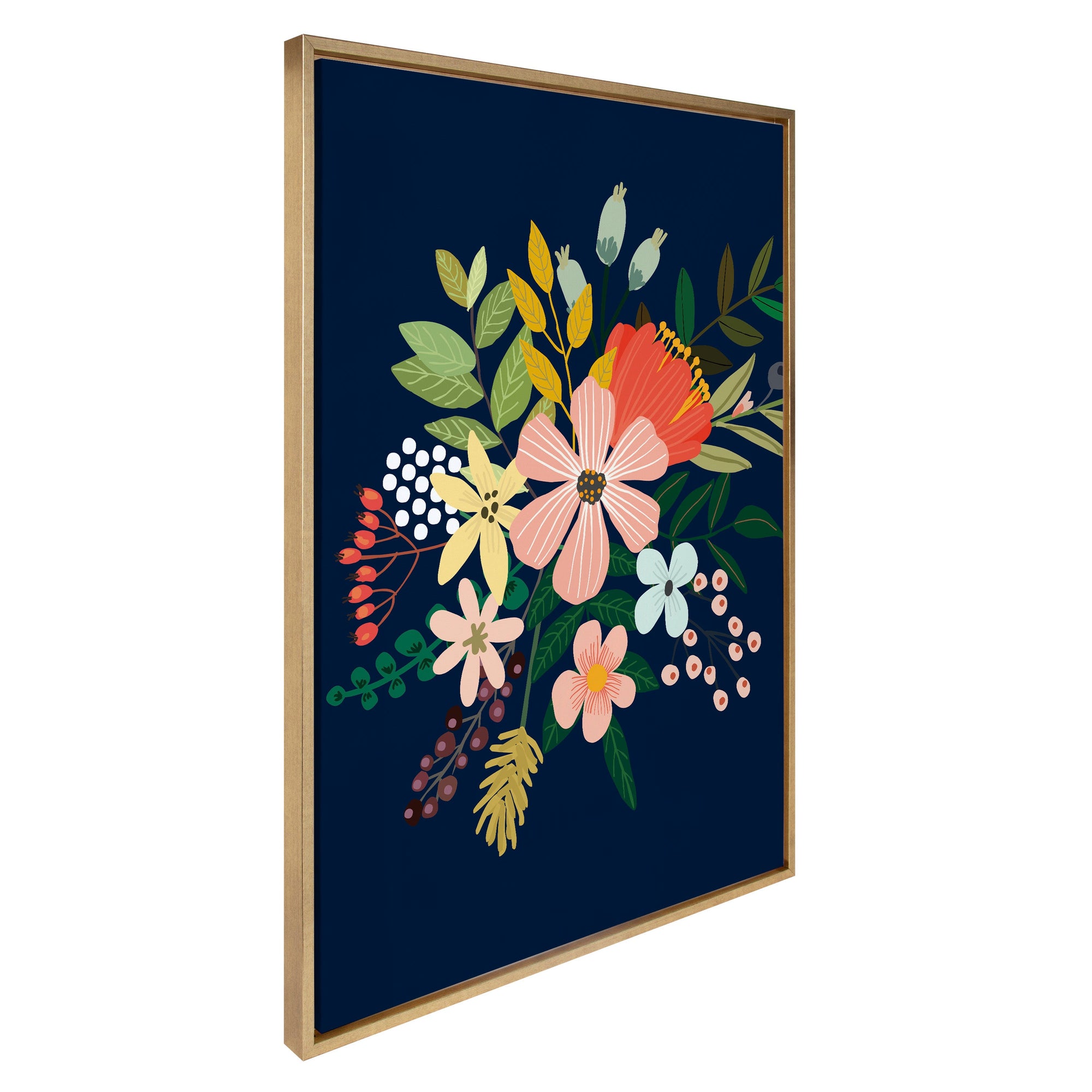 Sylvie Floralis C Framed Canvas by kateandlaurel - main product image for Resin Society