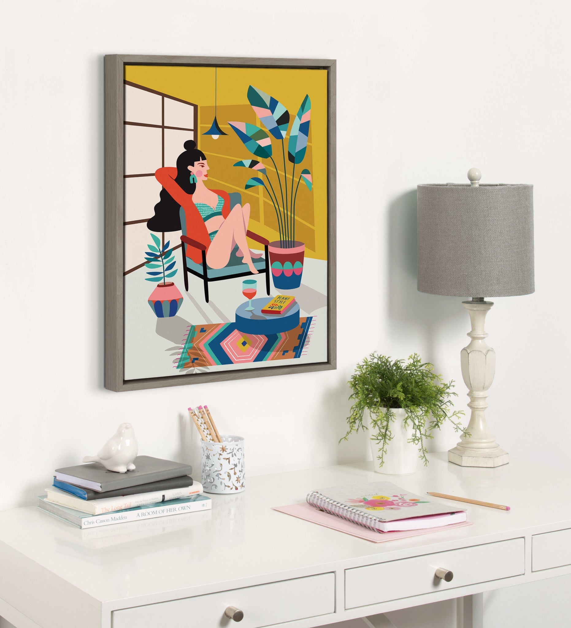 Sylvie Plant Lady Framed Canvas by kateandlaurel - product image 7 for Resin Society