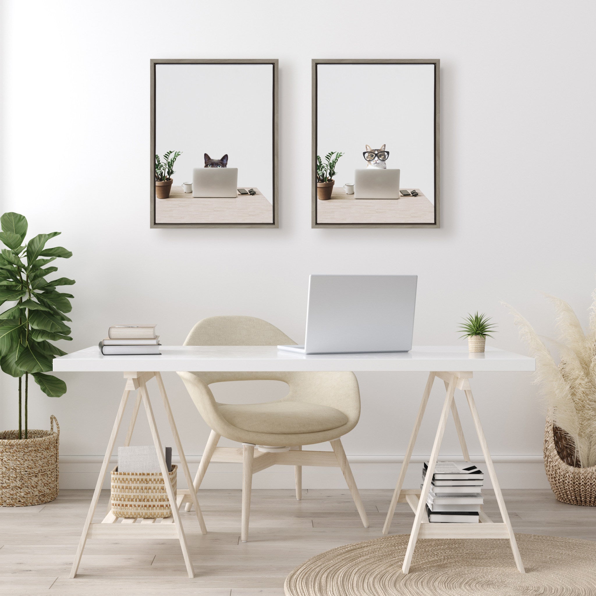 Sylvie I’m Cherise the Creative Cat Framed Canvas by kateandlaurel - product image 7 for Resin Society