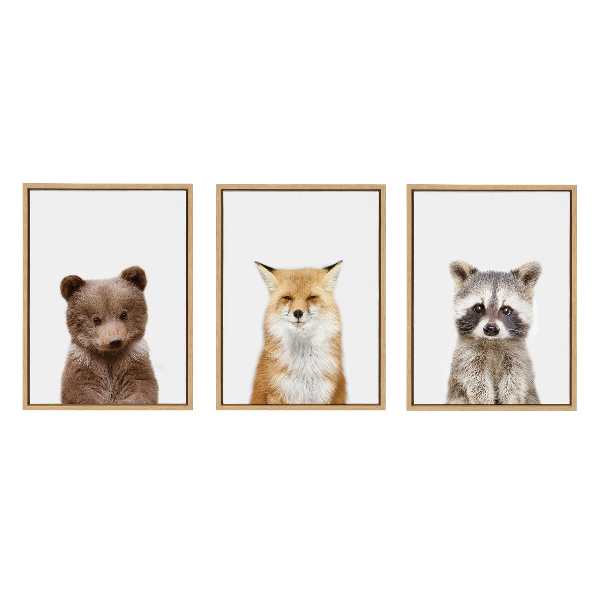 Sylvie Studio Bear, Studio Fox and Studio Raccoon Framed Canvas by kateandlaurel - product image 2 for Resin Society