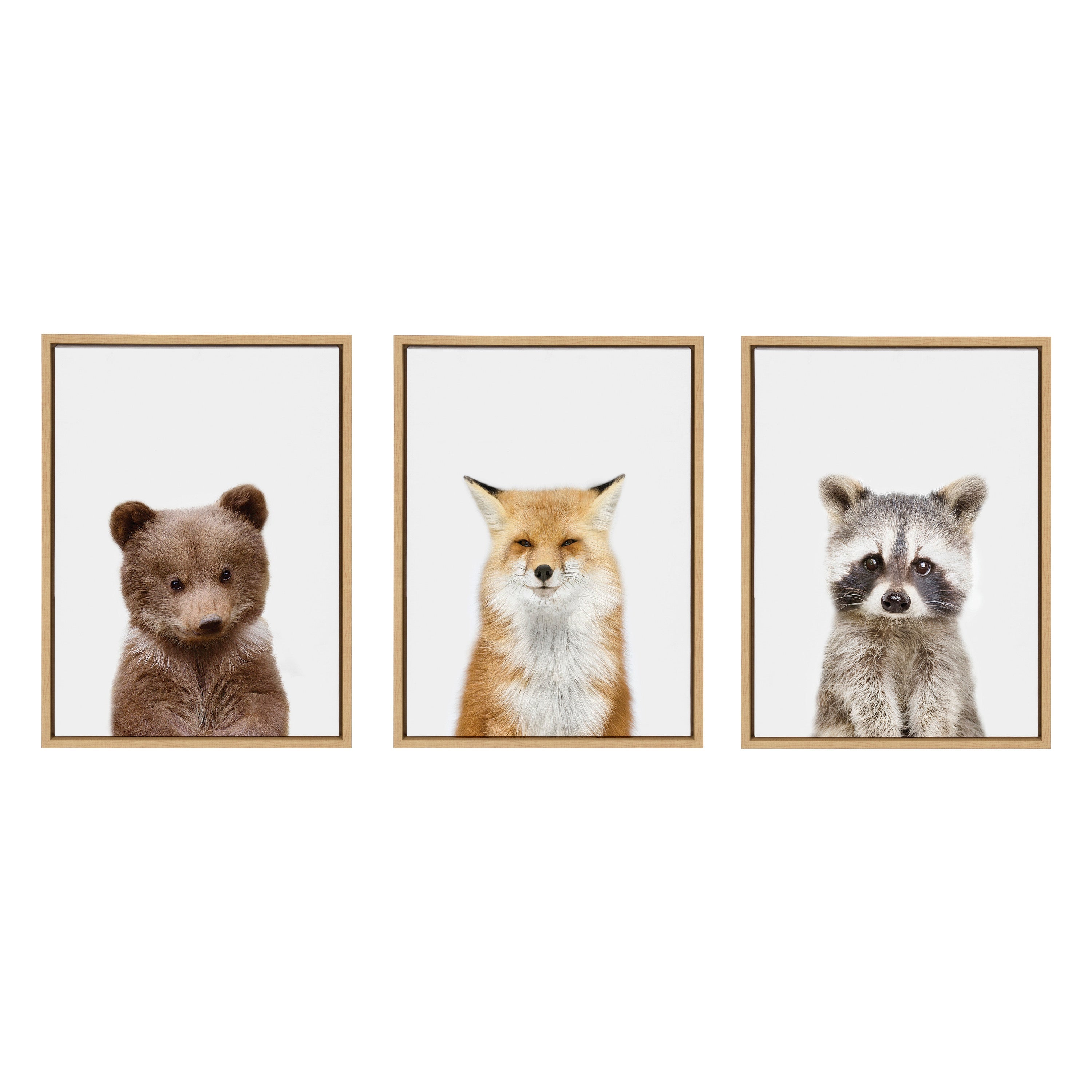 Sylvie Studio Bear, Studio Fox and Studio Raccoon Framed Canvas by kateandlaurel - product image 2 for Resin Society