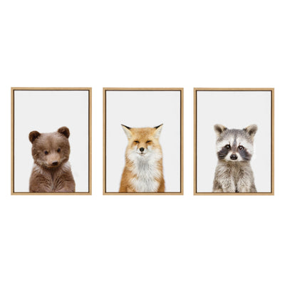 Sylvie Studio Bear, Studio Fox and Studio Raccoon Framed Canvas by kateandlaurel - product image 2 for Resin Society