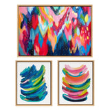 Sylvie Brushstroke and Bright Abstract Framed Canvas Set by kateandlaurel - main product image for Resin Society