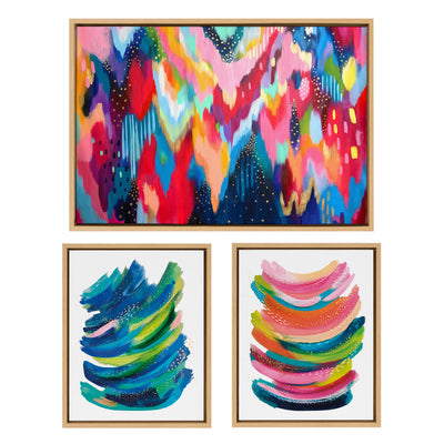 Sylvie Brushstroke and Bright Abstract Framed Canvas Set by kateandlaurel - product image 7 for Resin Society