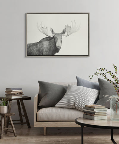 Sylvie Moose 2 crop BW Framed Canvas by kateandlaurel - product image 4 for Resin Society