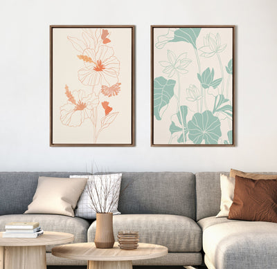 Sylvie Lotus Garden Framed Canvas by kateandlaurel - product image 7 for Resin Society