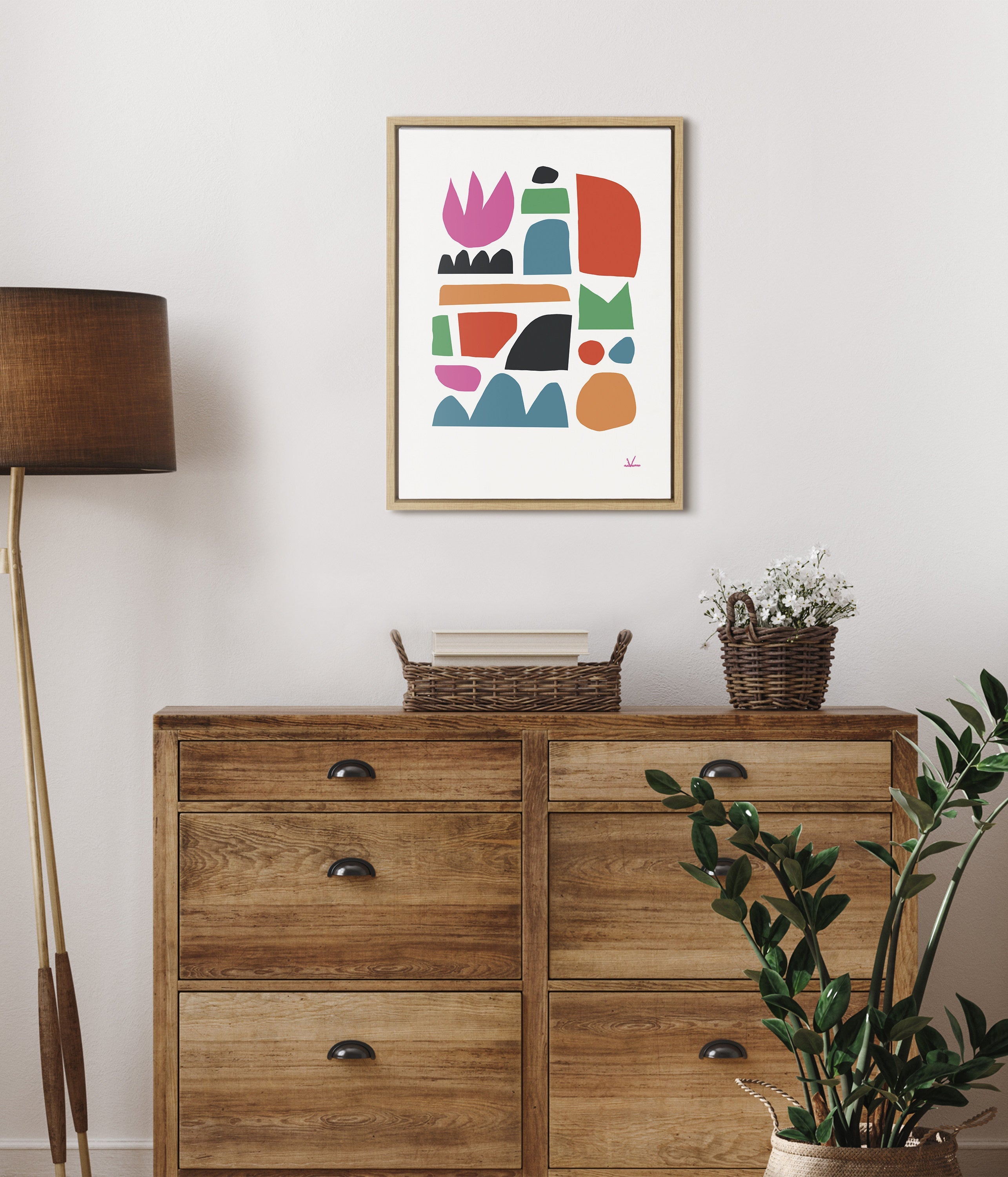 Sylvie Spring Framed Canvas by kateandlaurel - product image 4 for Resin Society