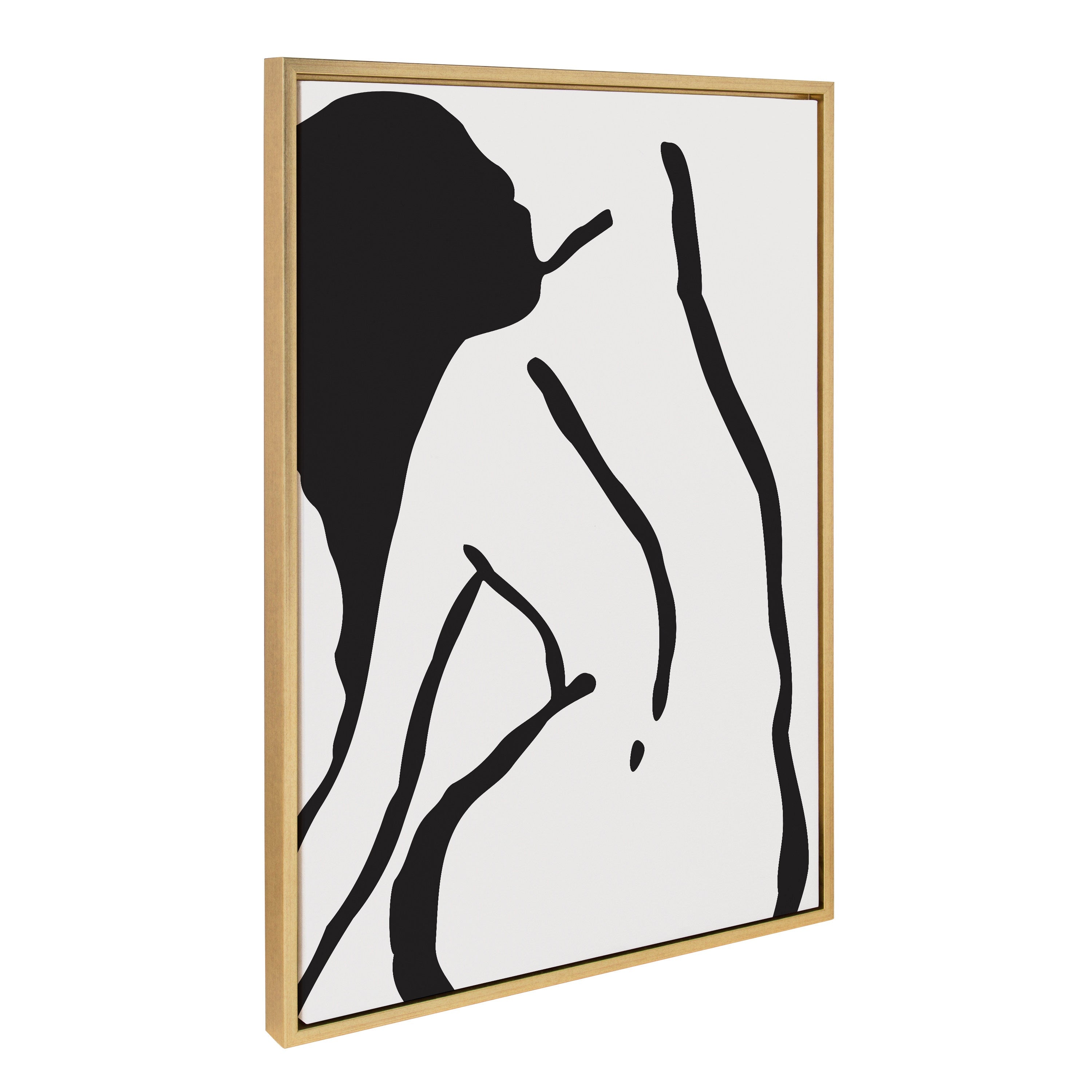 Sylvie Timeless Feminine Figural Drawing 2 Black and White Framed Canvas by kateandlaurel - product image 7 for Resin Society