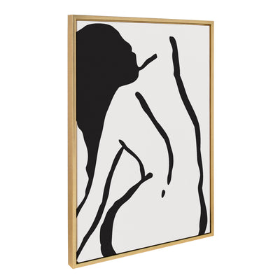 Sylvie Timeless Feminine Figural Drawing 2 Black and White Framed Canvas by kateandlaurel - product image 7 for Resin Society