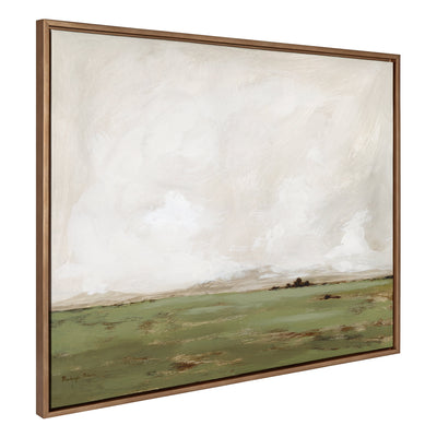 Sylvie Rest No 1 framed canvas art showing fluid, subtle hues in a floating polystyrene frame