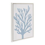 Sylvie Abstract Coral Ocean Blue Framed Canvas by kateandlaurel - main product image for Resin Society
